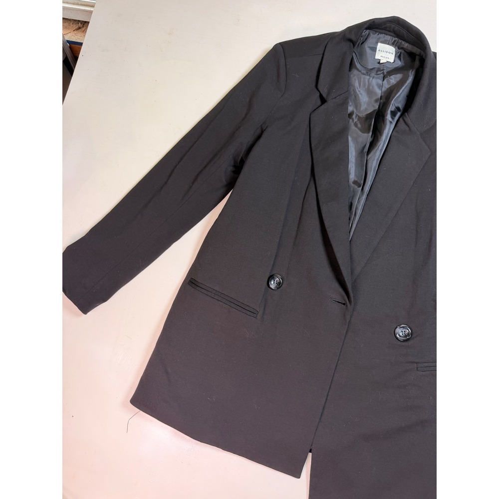 Ellison Blazer Women Medium Black Excellent Double Breasted Professional Lined - Picture 2 of 7